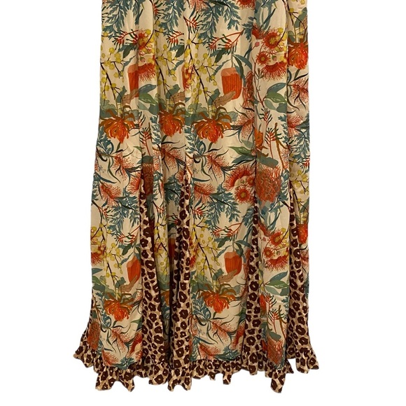 HUTCH X ANTHROPOLOGIE Corset Mixed Floral Leopard Print Maxi Dress Size 6 VGUC - Picture 7 of 9